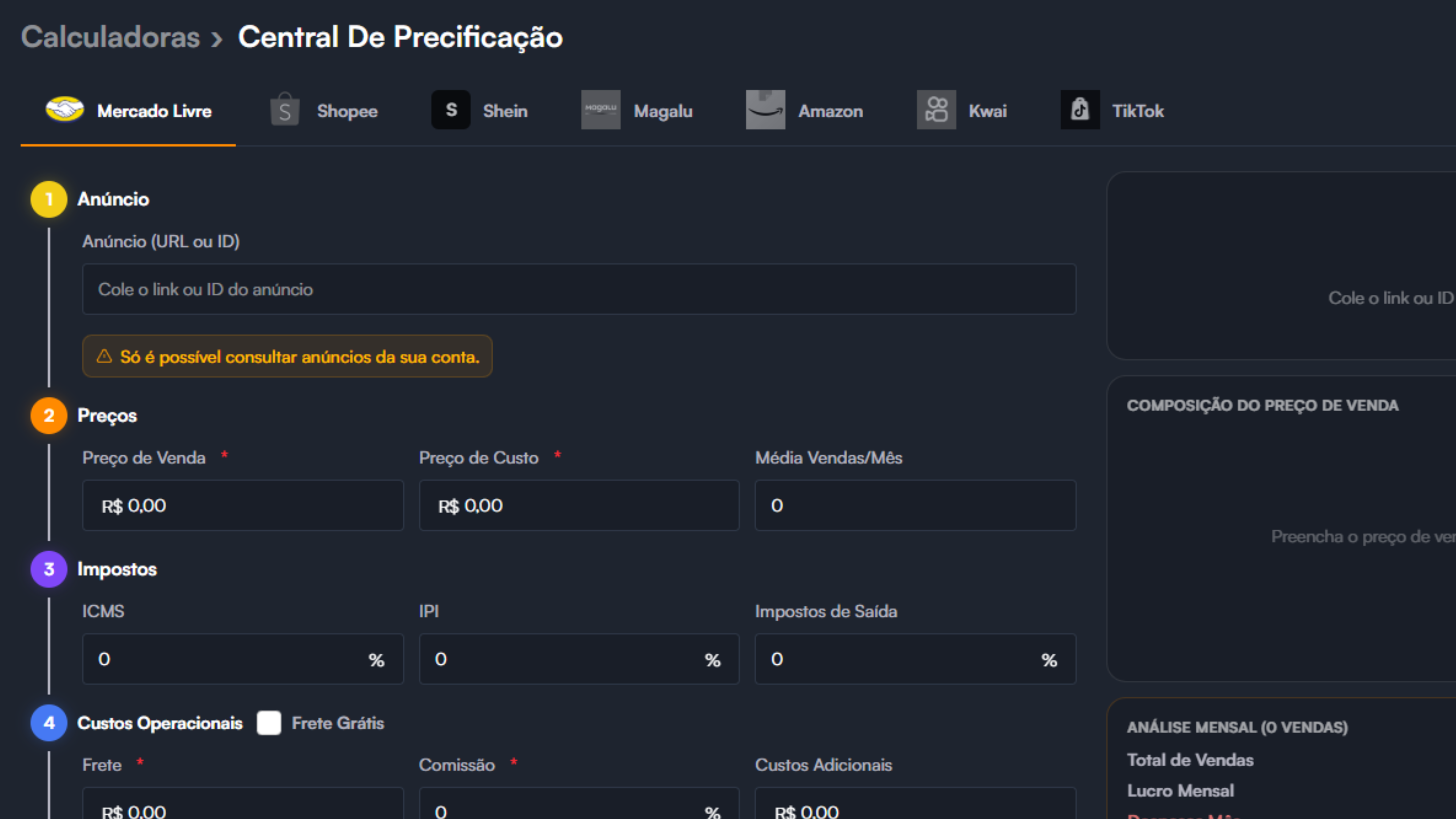 Tela financeiro Beergam